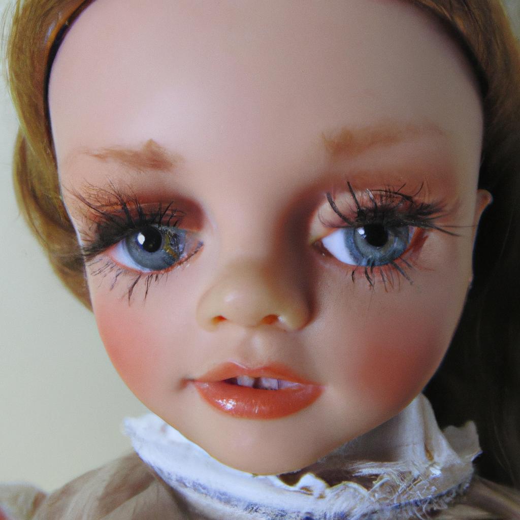 A close-up of one of the many creepy dolls on Isla de las Munecas