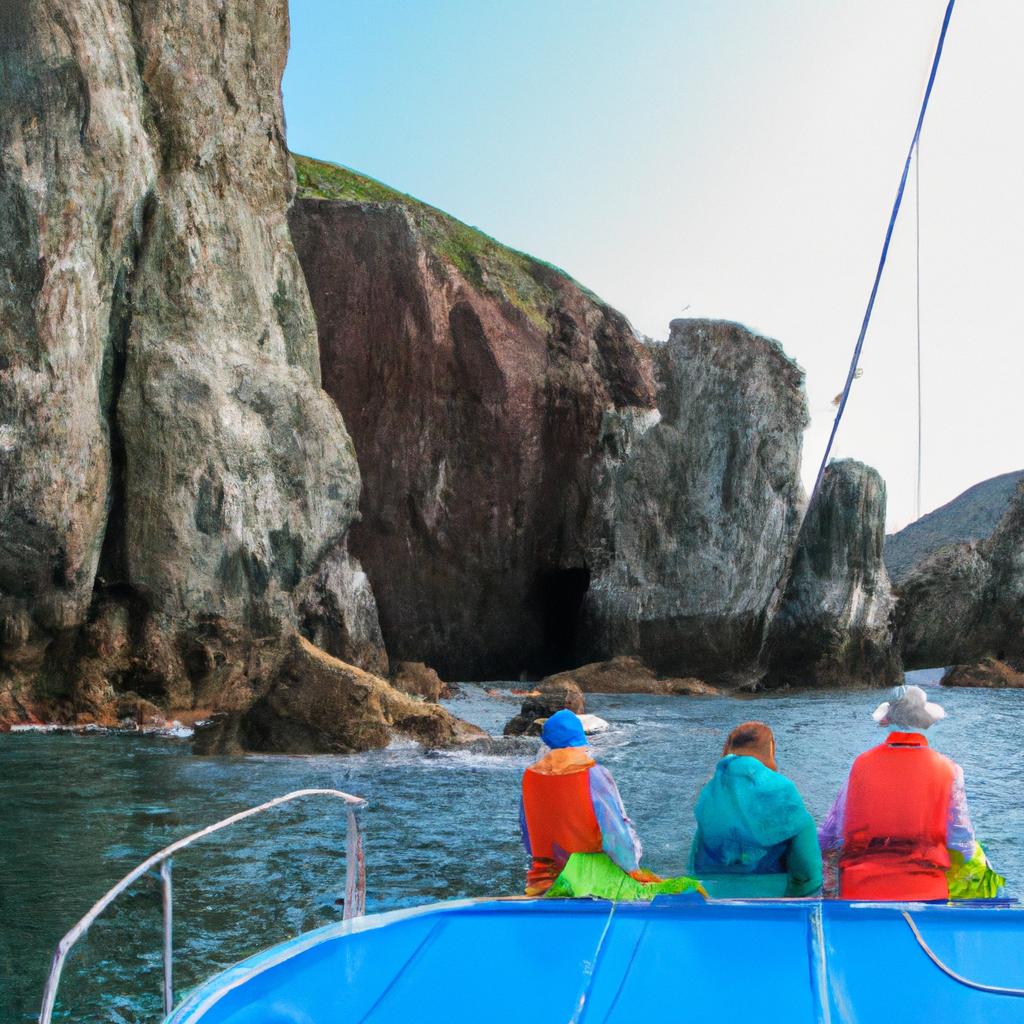Exploring the crystal-clear waters and scenic islands of Russia's beaches on a boat tour.