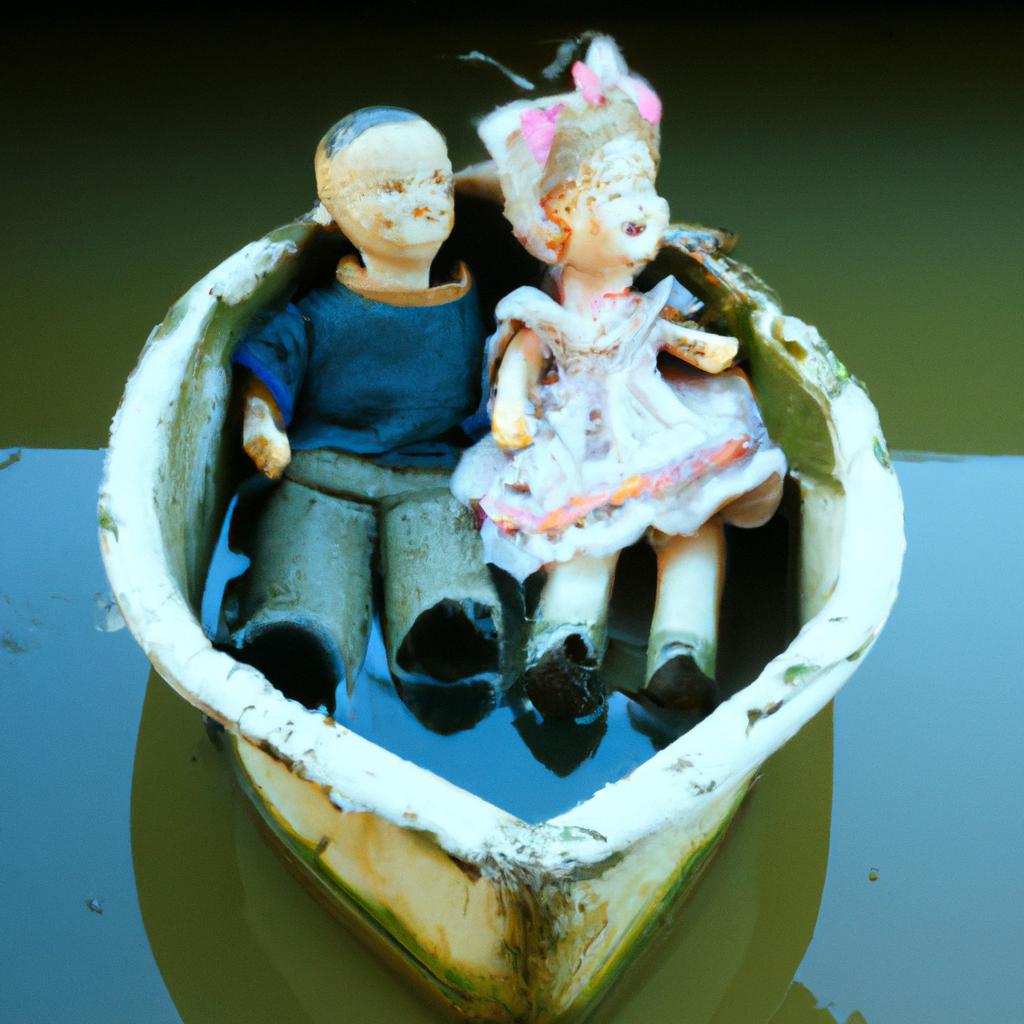 These dolls on the Island of the Dead Dolls seem to be enjoying a peaceful boat ride on the murky water