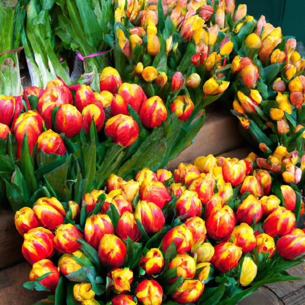The tulip is a beloved flower in Italian culture and can be found in many markets throughout the country