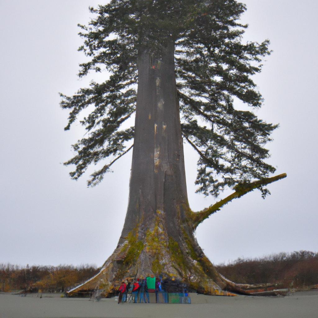 The massive size of the Kalaloch Tree of Life when compared to humans