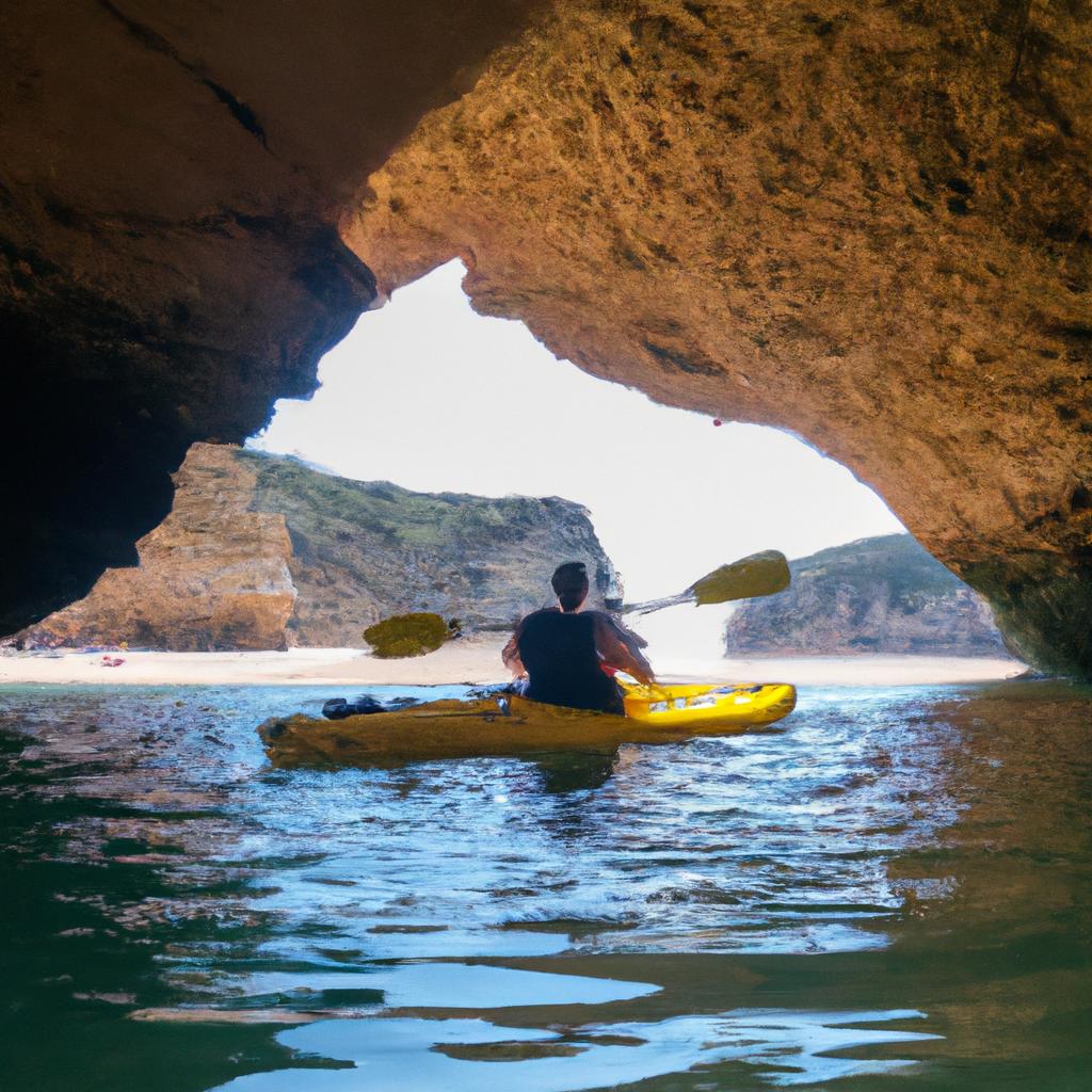 Kayaking towards the natural wonder of Benagil Cave