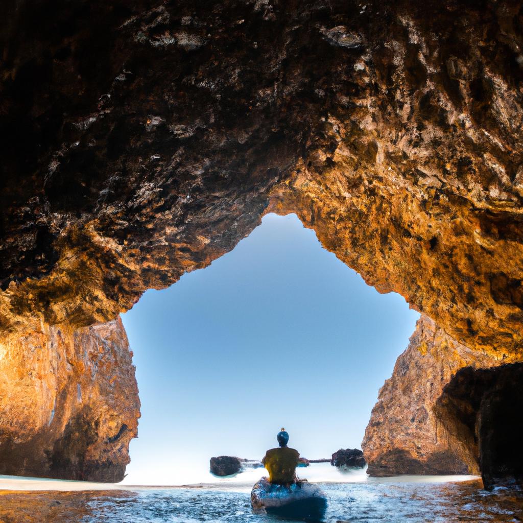 Kayaking adventure in Portugal beach caves.