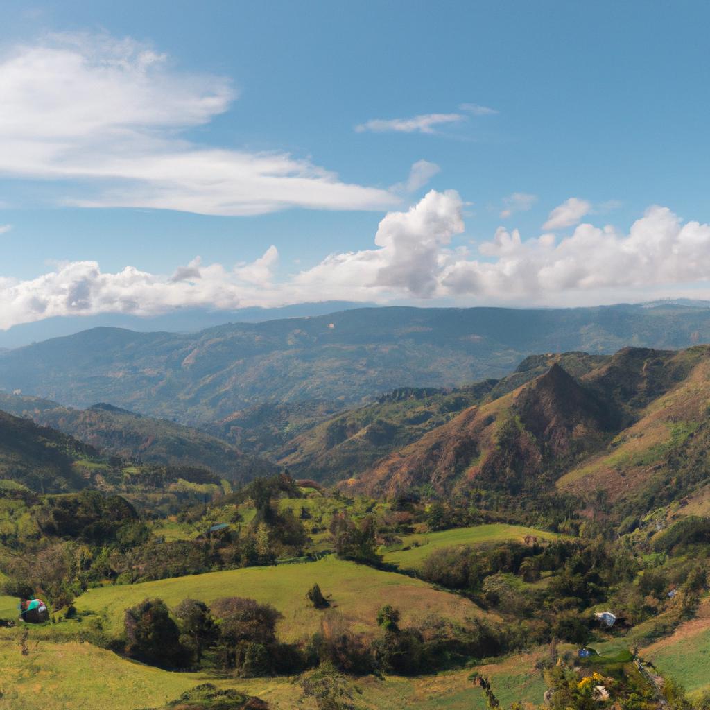 La Piedra Peol stands tall amidst the lush greenery of the Colombian countryside.