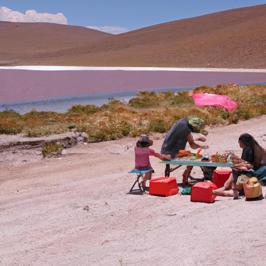 Laguna Roja is not only a beautiful tourist destination, but also a great spot for a relaxing family picnic.