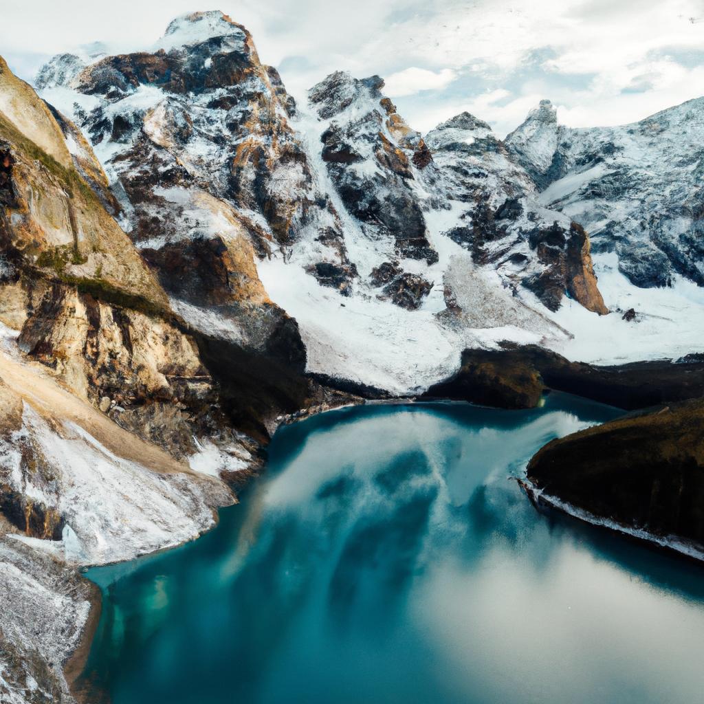 Experience the surreal beauty of Lake Moraine from above