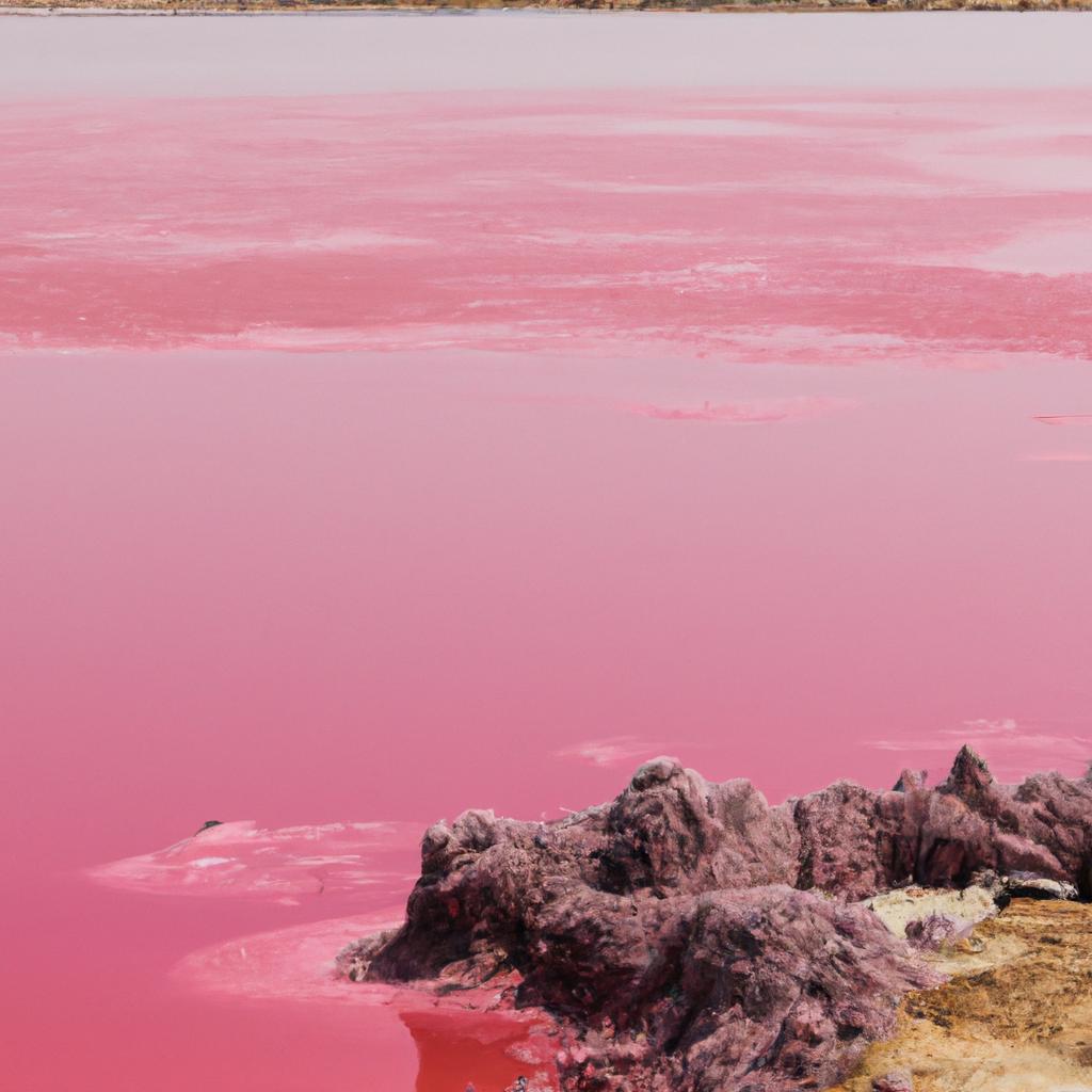 Lake Retba's pink color is due to the high concentration of salt and a bacteria called Dunaliella salina
