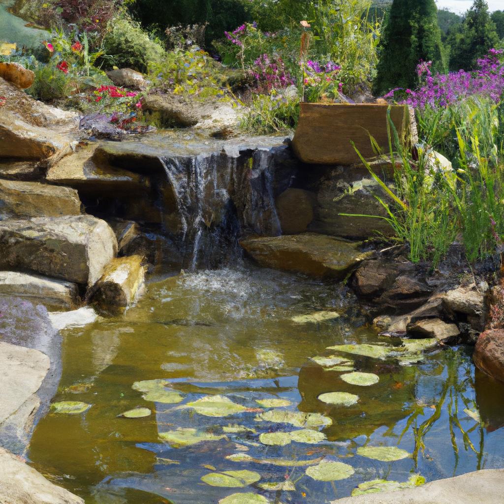 Transform your garden into a natural paradise with a stunning pond and waterfall