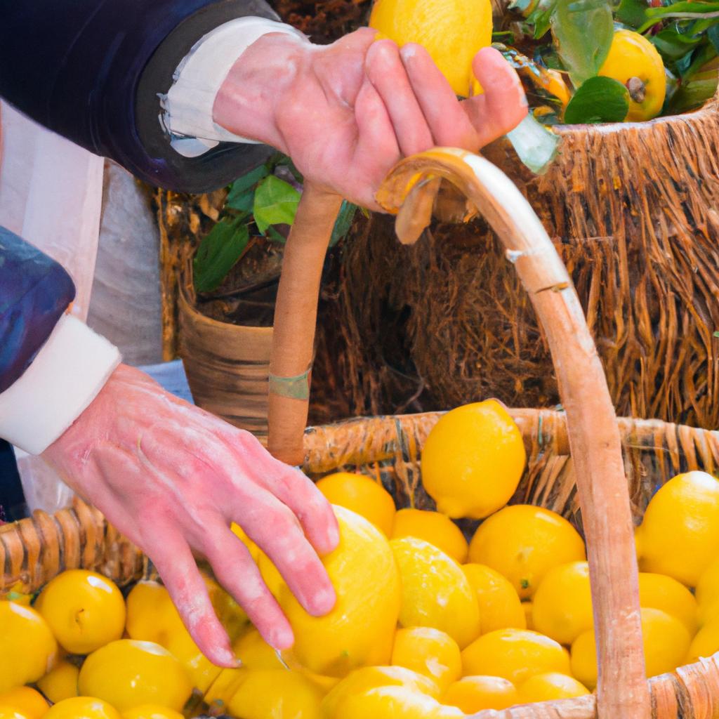 Freshly-picked lemons for sale at the Menton Lemon Festival market