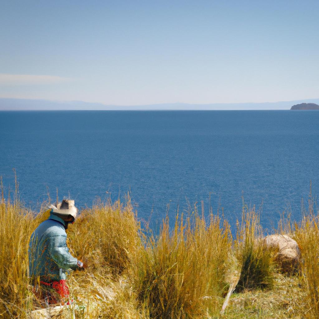 Experience the traditional way of life on the Island in Lake Titicaca, with local farmers tending to their crops