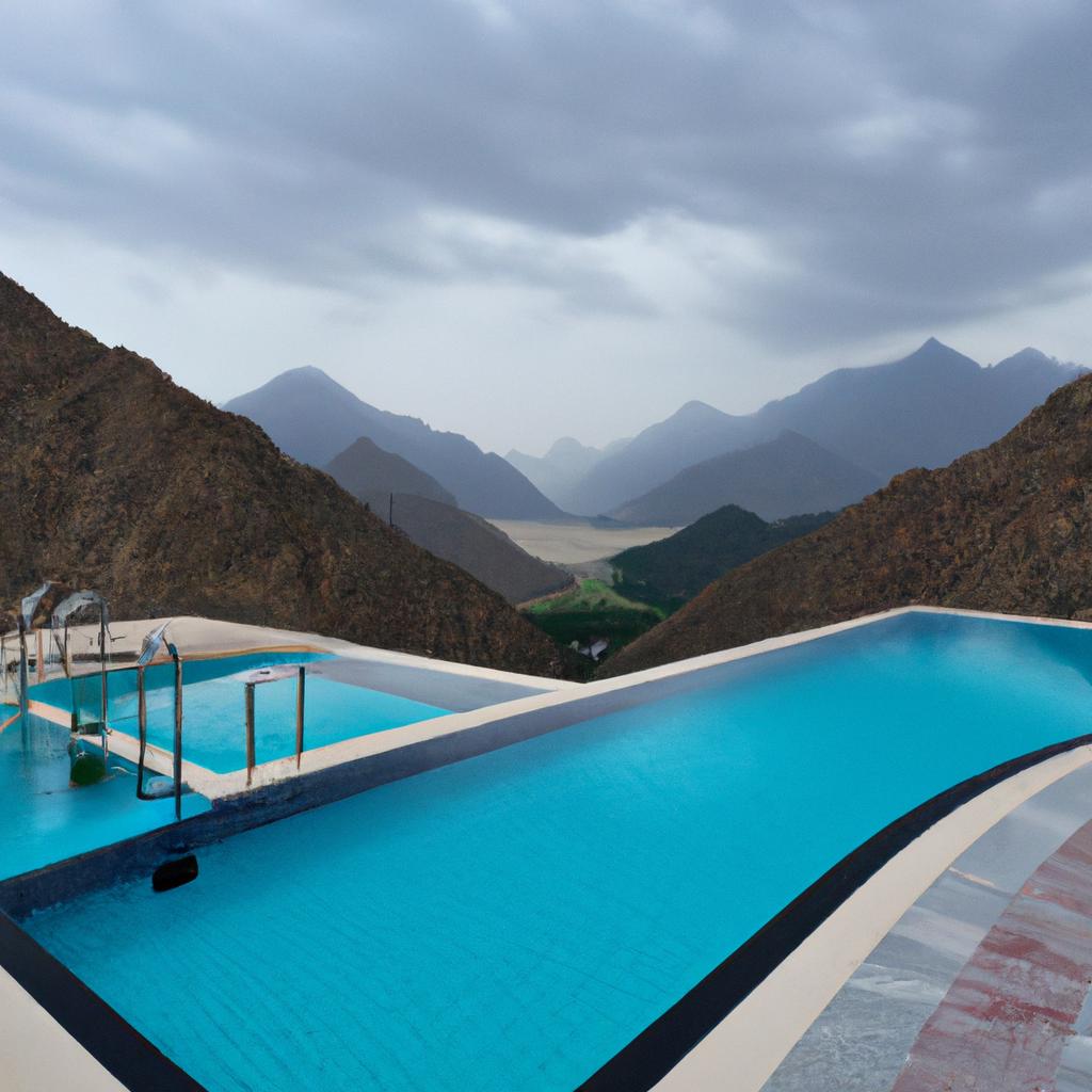 The world's longest swimming pool is located in the lap of nature, surrounded by towering mountains and lush greenery. The stunning view and fresh air create an ideal atmosphere for relaxation and rejuvenation.