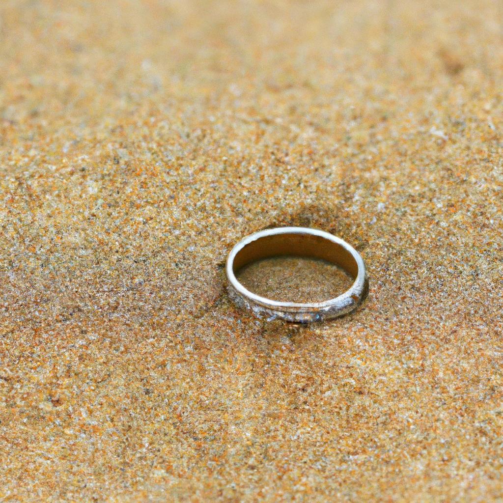 A lost ring found on a beach