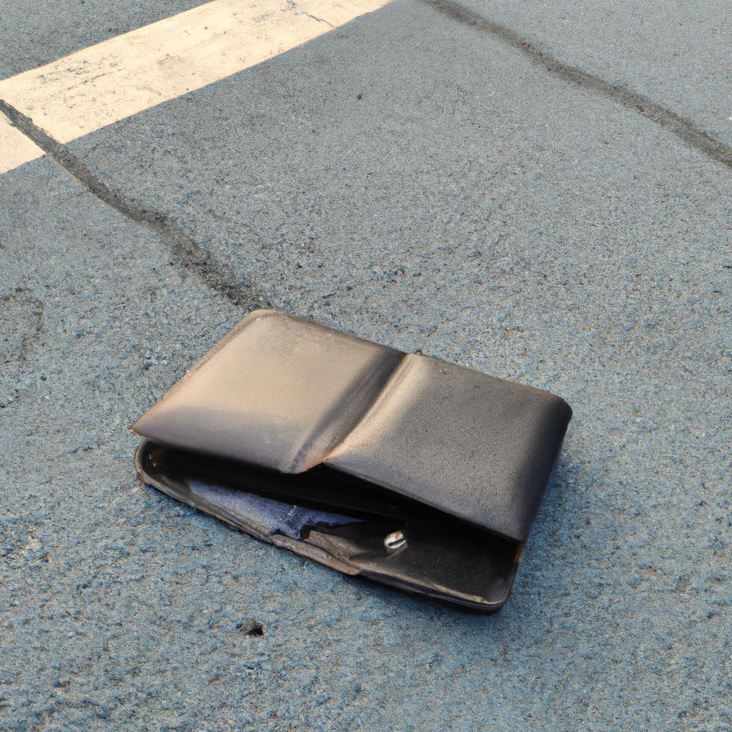 A lost wallet found in a parking lot