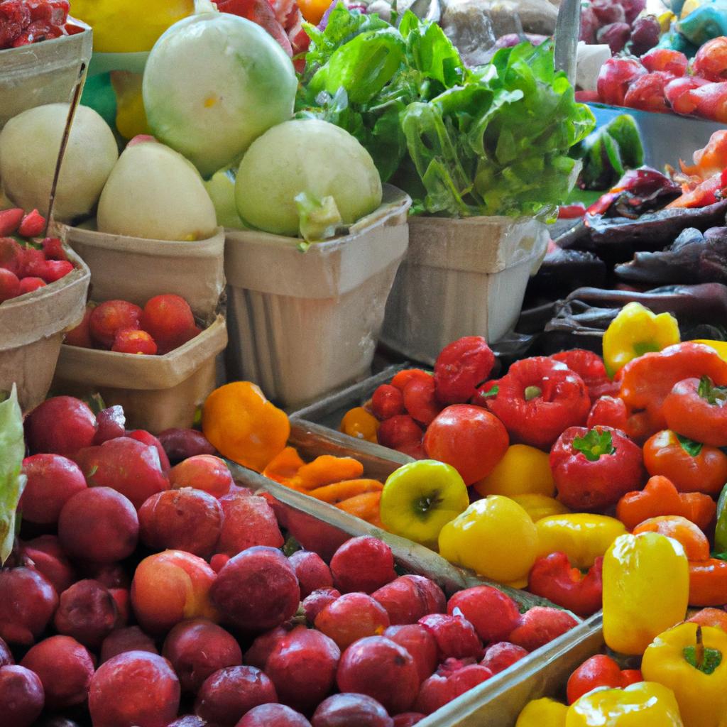 Vendors at the Maeklong Railway Market offer a wide variety of fresh fruits and vegetables.