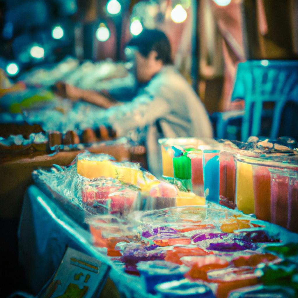 Visitors can indulge in a variety of traditional Thai sweets and desserts at the Maeklong Railway Market.