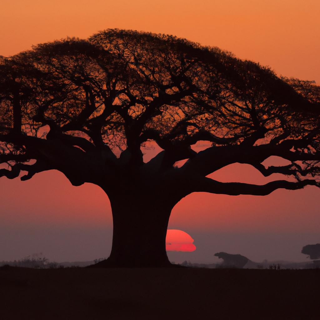 As the sun rises behind the Magical Tree of Life, it radiates a brilliant energy, elevating the atmosphere.