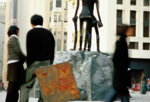 Man And Woman Moving Sculpture