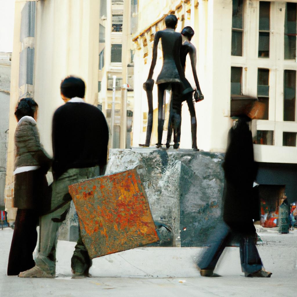 Man And Woman Moving Sculpture