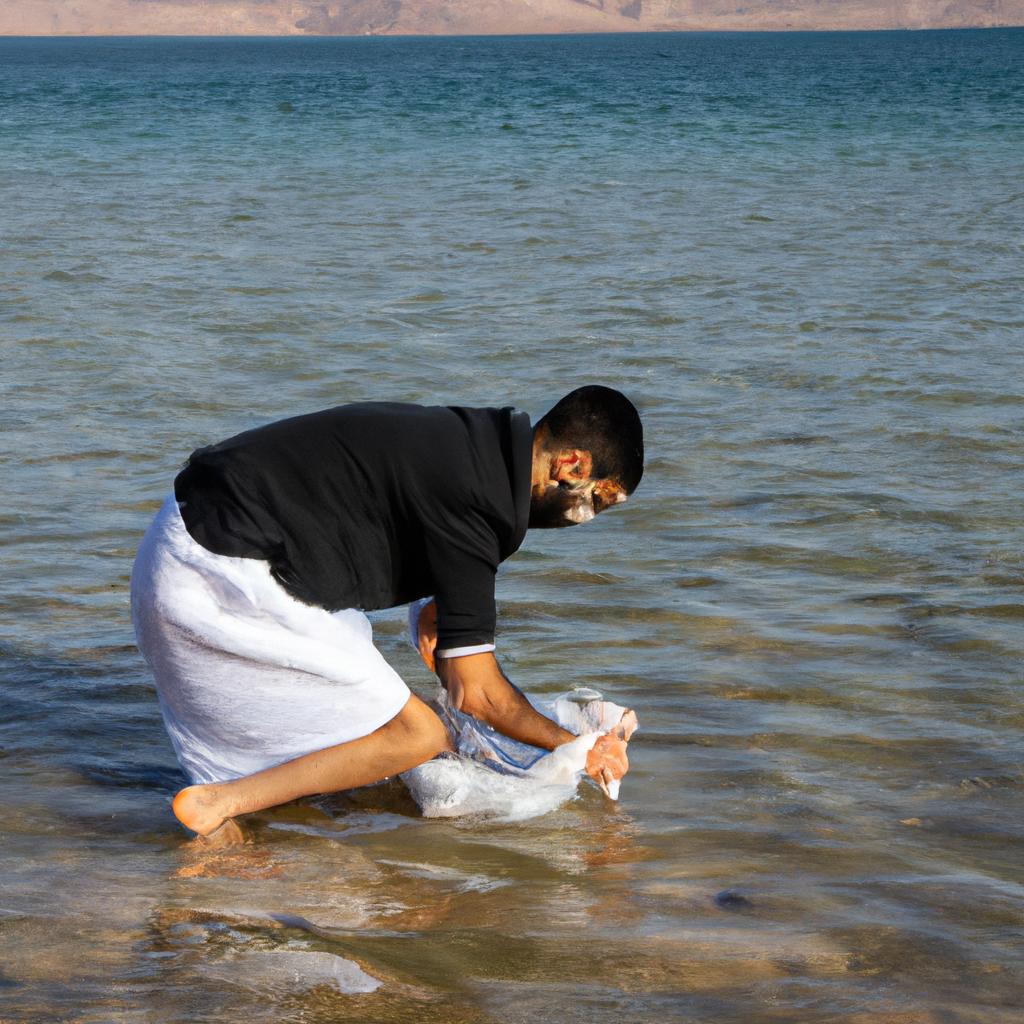 The traditional method of harvesting Dead Sea salt