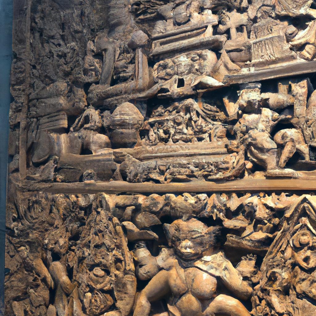 This massive wooden carving was created using traditional techniques passed down through generations of skilled artisans.