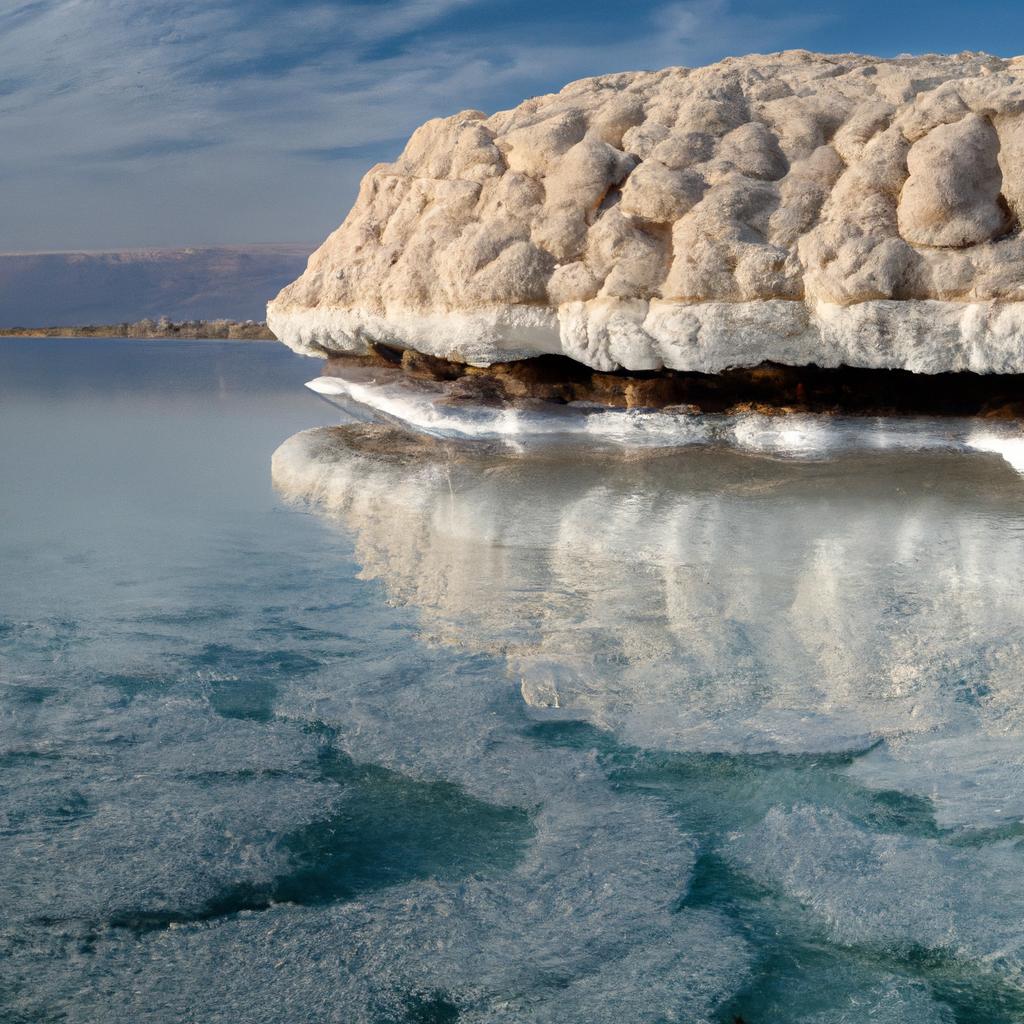 The mineral-rich waters surrounding the Salt Islands in the Dead Sea are believed to have healing properties for various skin conditions.