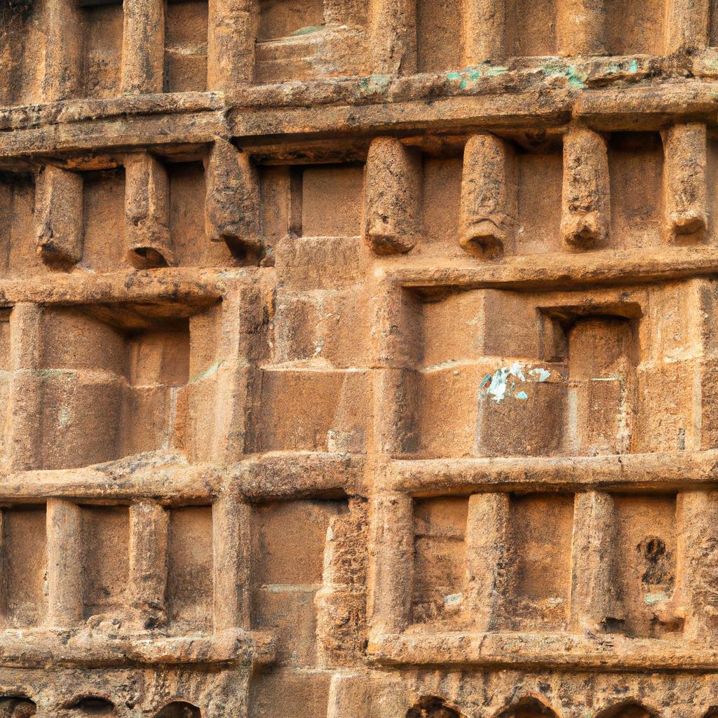 The medieval fort wall showcases exquisite craftsmanship.