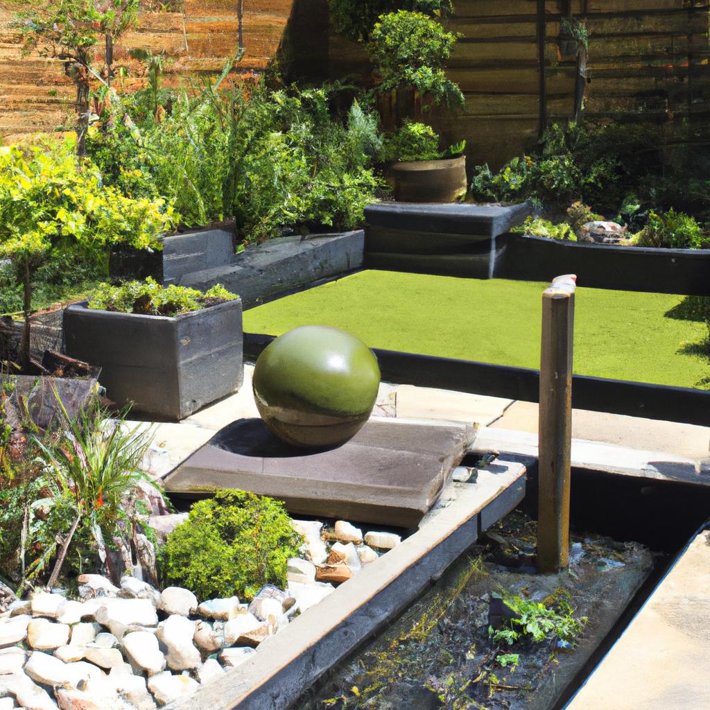 This contemporary garden architecture design boasts clean lines and modern features that complement its minimalist style