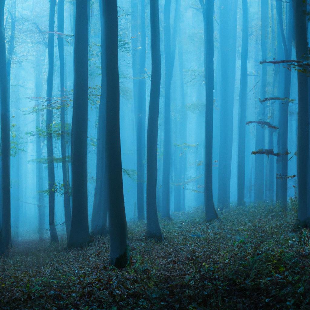 The forest looks even more magical in the morning mist.