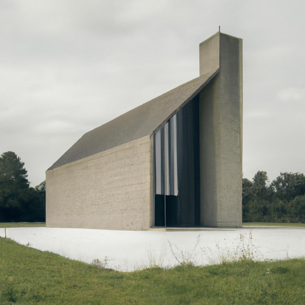 The modern invisible church, blending in with the architecture of Brussels