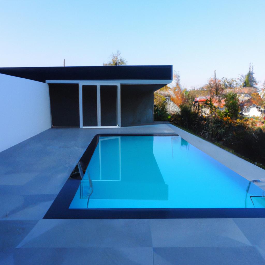 This chic and contemporary swimming pool in Chile is the perfect addition to a modern home.