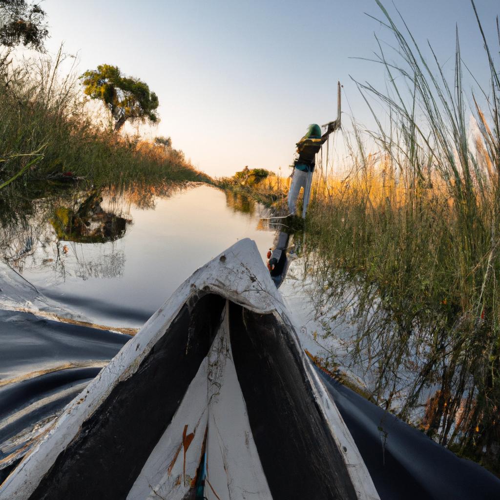 Experience the traditional way of life in Okavango Delta with a mokoro canoe ride through the winding canals.