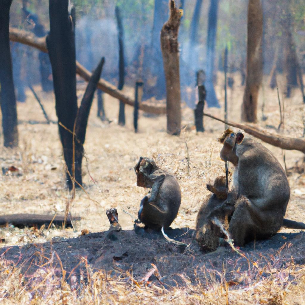 A family of monkeys try to survive in a world where wildfires destroy their home