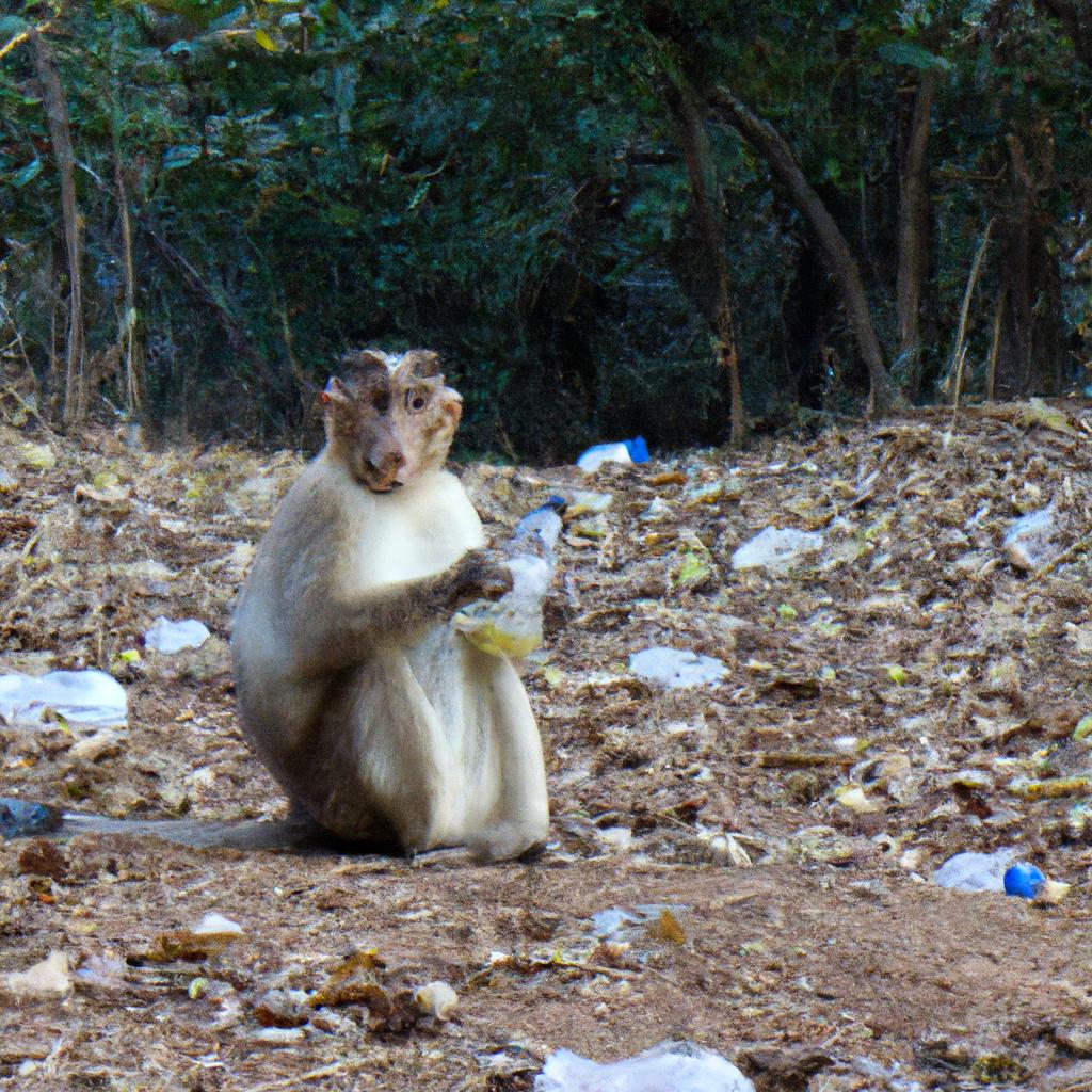 A monkey struggles to survive in a world where its habitat is disappearing