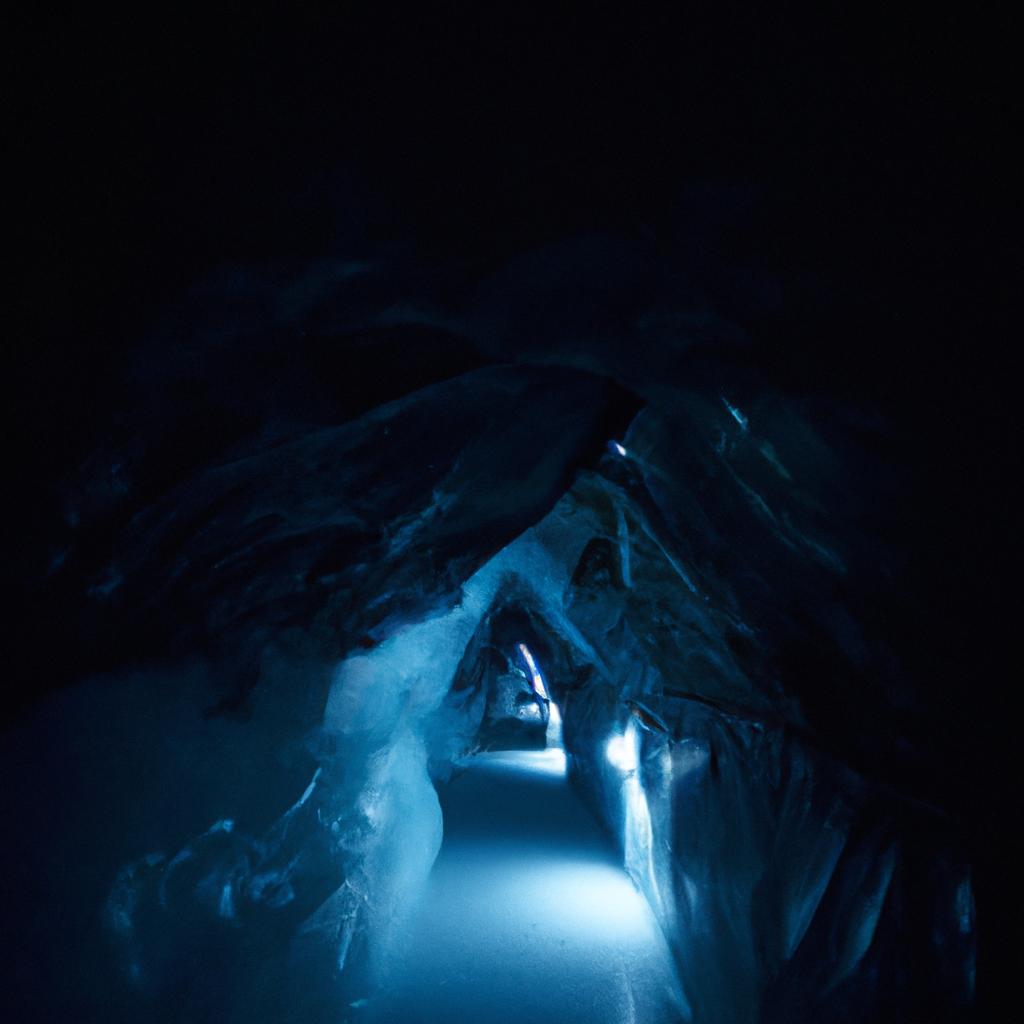 Narrow passages inside the Austria Ice Caves