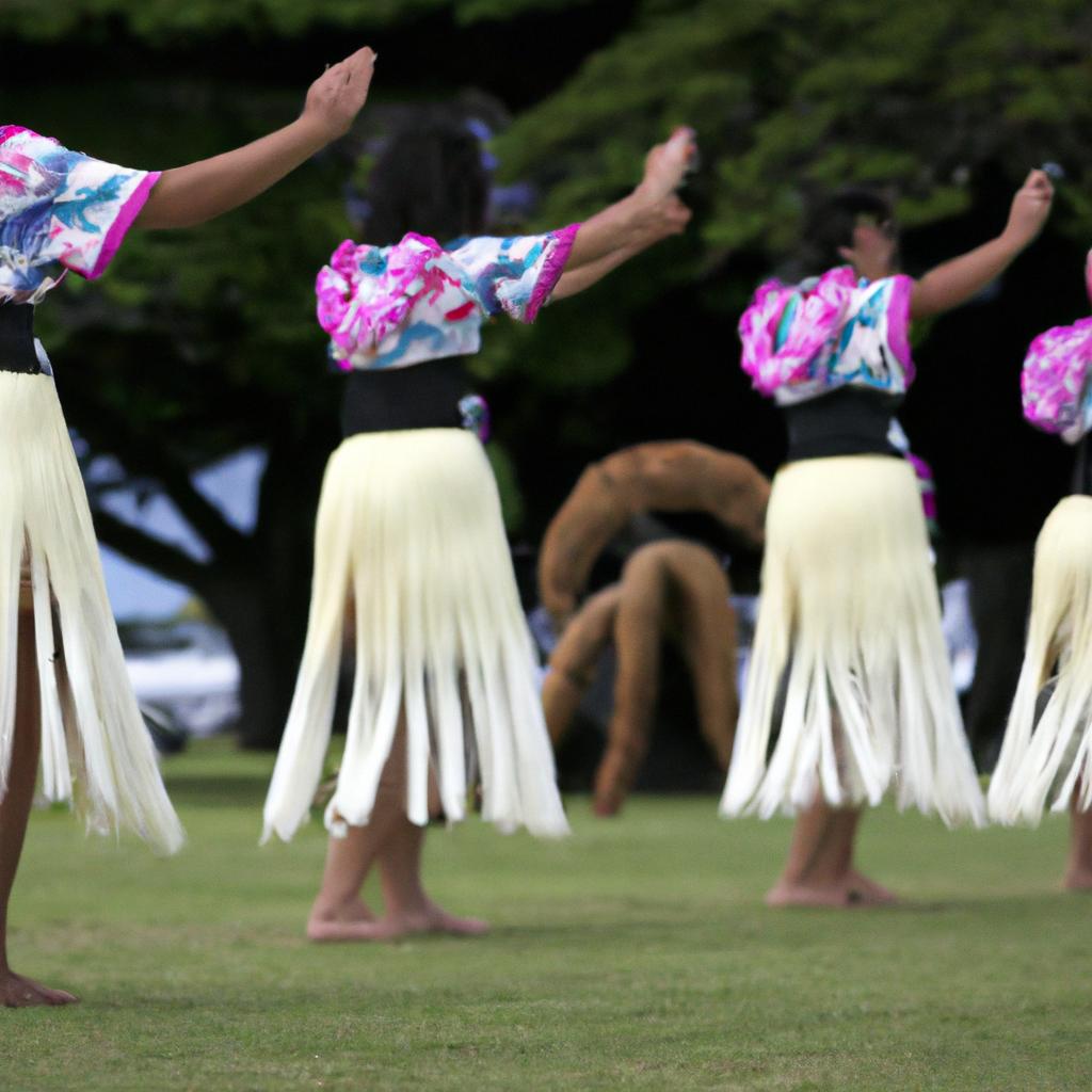 Native Hawaiians performing a hula dance, a traditional art form passed down for generations on Niihau Island