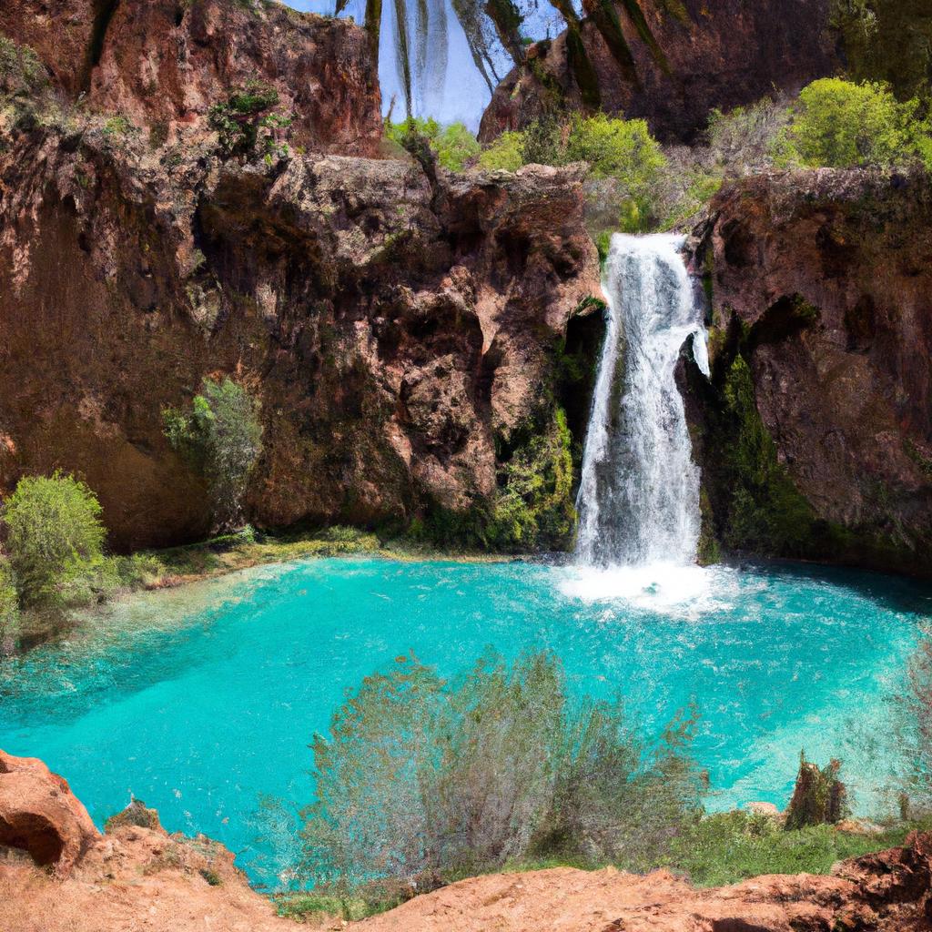 Navajo Falls is one of the most popular waterfalls in Havasupai Falls Reservation due to its unique features.