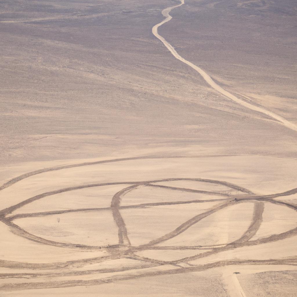 The enigmatic Nazca Lines viewed from above.