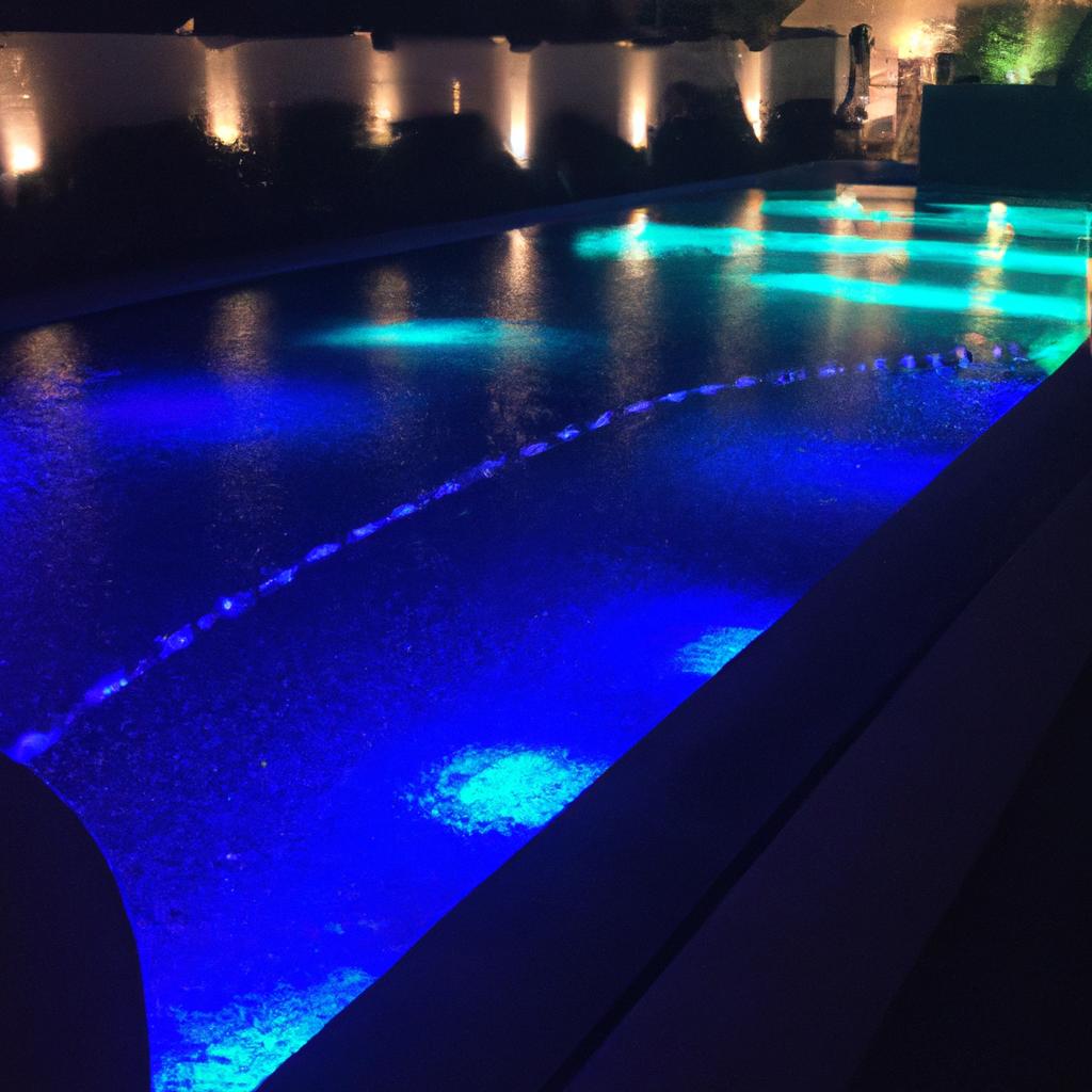 Dubai's deep dive pools come to life at night with vibrant underwater lights