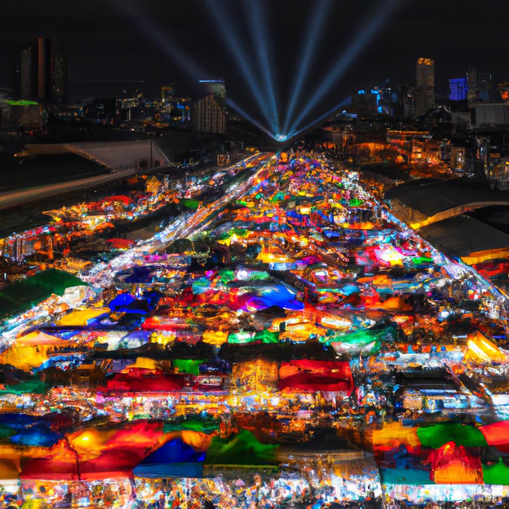 Experience the lively nightlife at Bangkok Railway Market