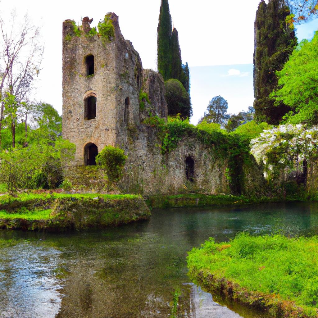 The beautiful architecture of Ninfa Garden Italy