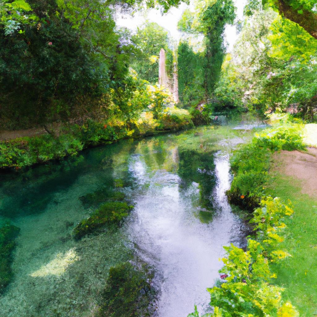 The serene river of Ninfa Garden Italy