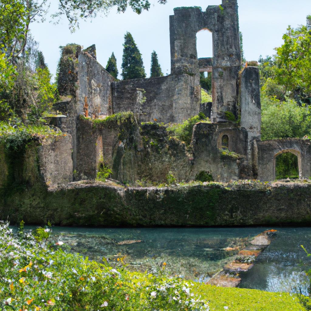 The ruins of Ninfa Garden Italy's past