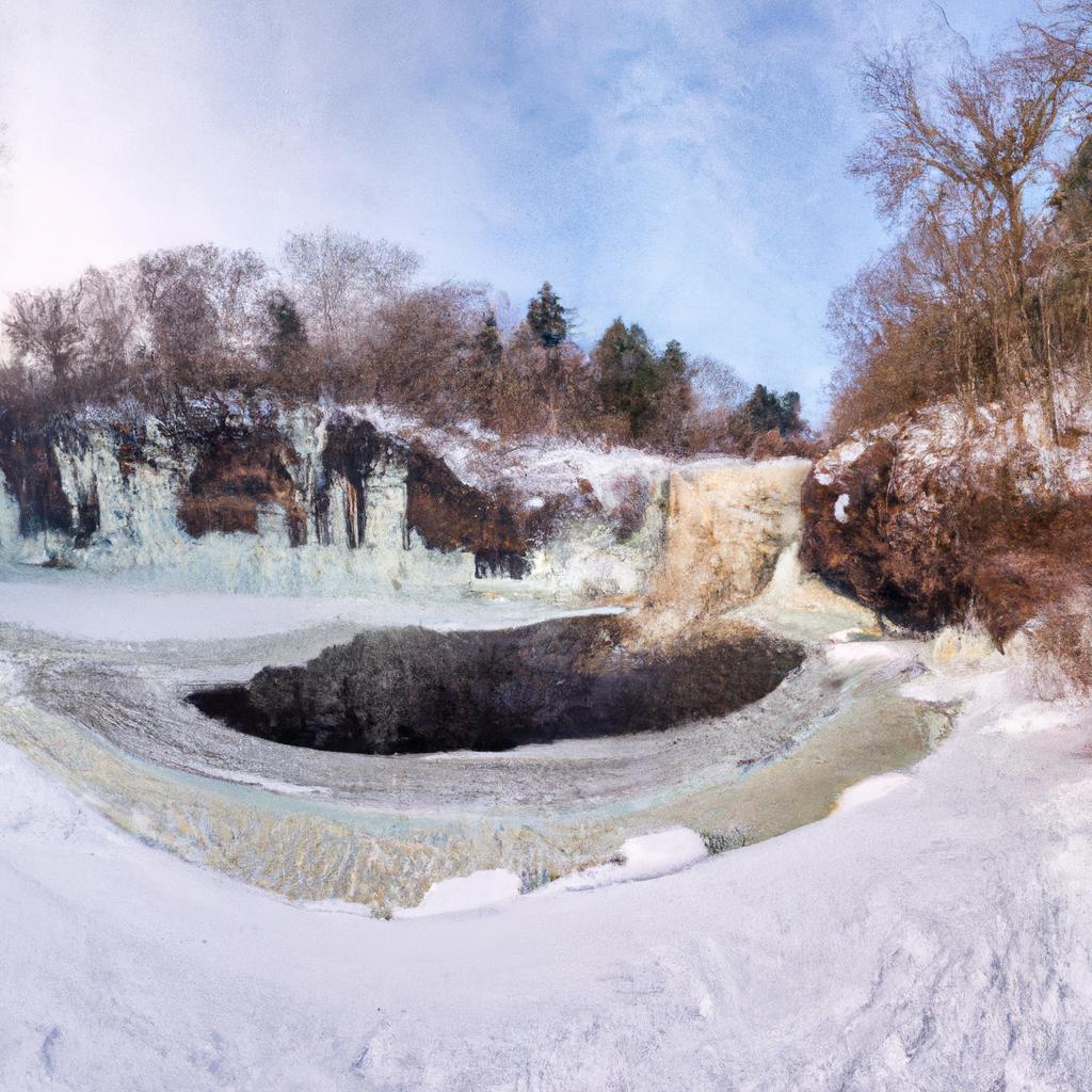 Minnesota's frozen waterfalls offer a breathtaking winter landscape