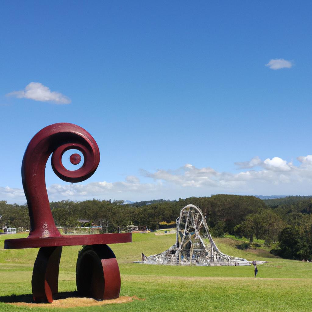 Take in the breathtaking view of Gibbs Farm's sculpture park