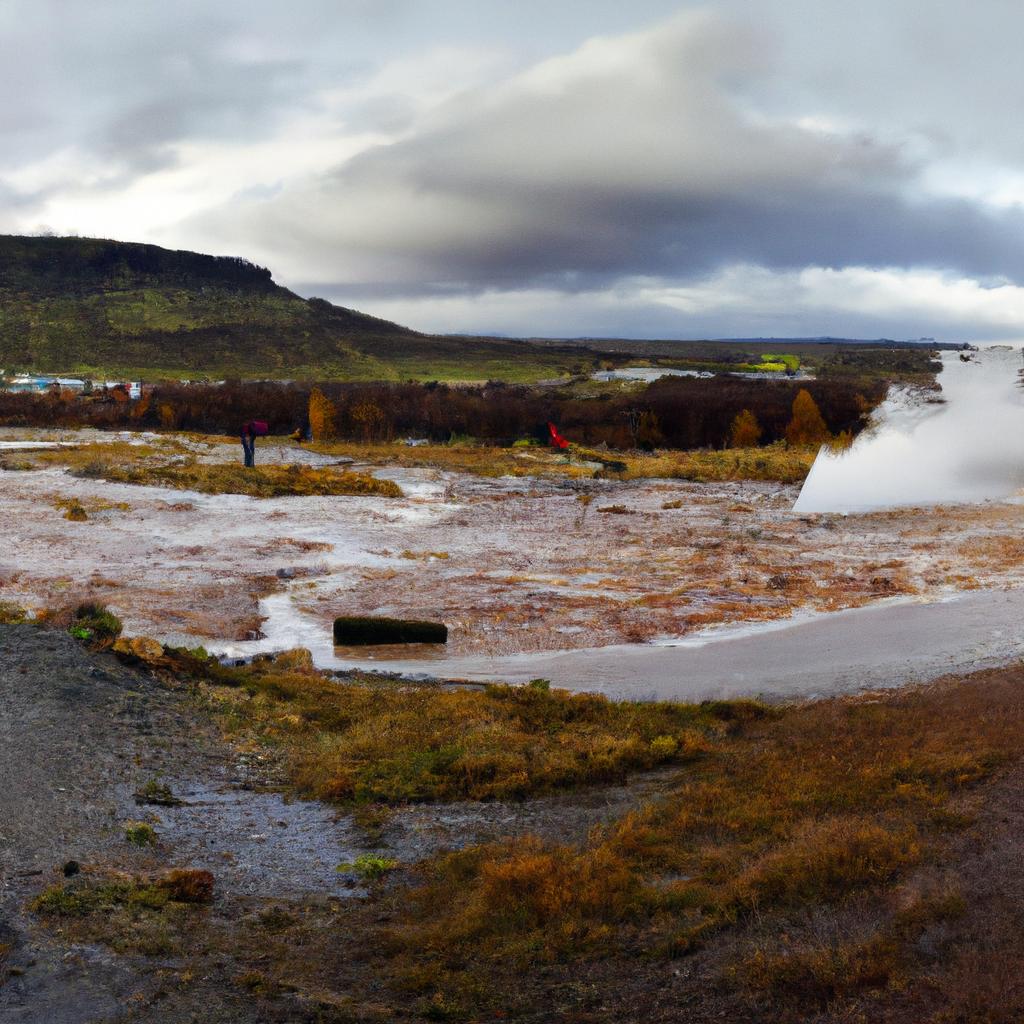 Take in the breathtaking beauty of the Great Geysir and its surrounding landscape