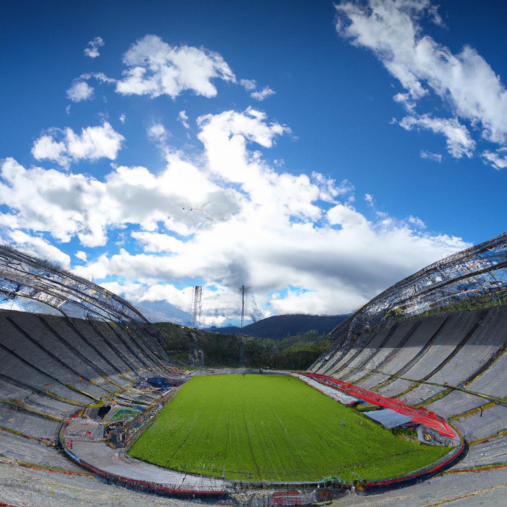 Fans can enjoy stunning views of the surrounding landscape from this Norway stadium.