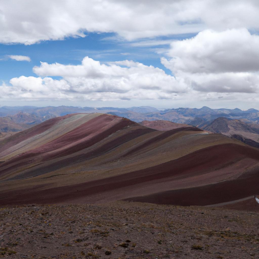 Panoramic view from the summit of the 7 Colors Mountain in Peru