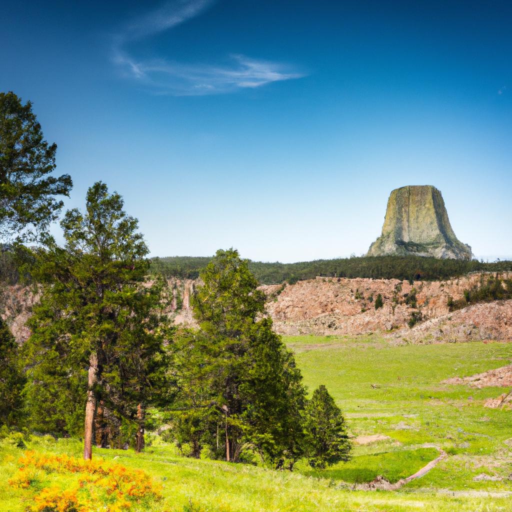 Explore the vast beauty of Wyoming and catch a glimpse of Devil's Tower on the horizon