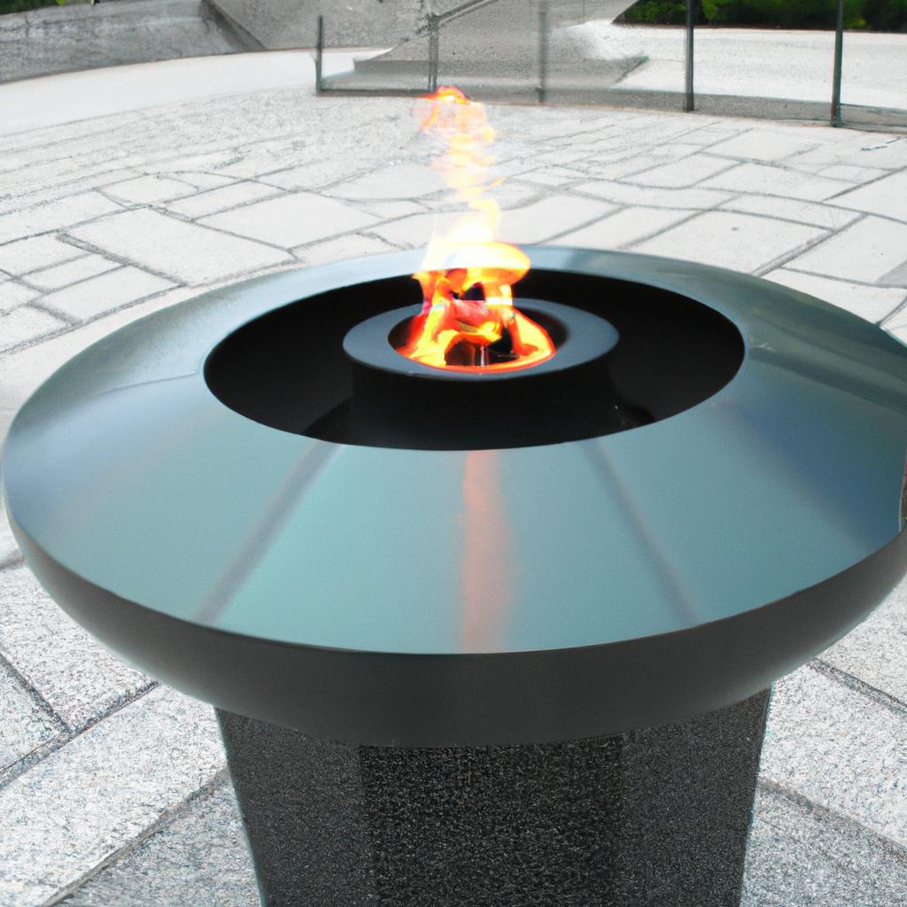 The eternal flame provides a peaceful and serene setting for visitors to reflect and enjoy the beauty of nature.