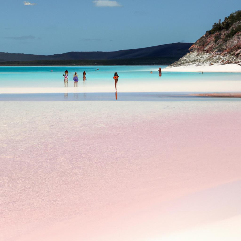 The pink sand beaches in Australia offer not only stunning views but also a chance for some fun in the sun
